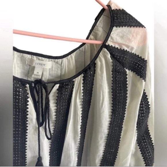 J.CREW Tie Neck Bow & Tie Traditional Romanian Style Dress Size Medium - Picture 4 of 14